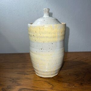 Handcrafted Minimalist Coastal Farmhouse Cottagecore Countryside Stoneware Jar
